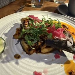 Los Poblanos Historic Inn and Organic Farm signature dishes The menu is highly seasonal and changes based on the farm's harvest. Expect dishes highlighting fresh vegetables, herbs, lavender, and responsibly raised meats. Breakfast, brunch, and dinner are offered.
